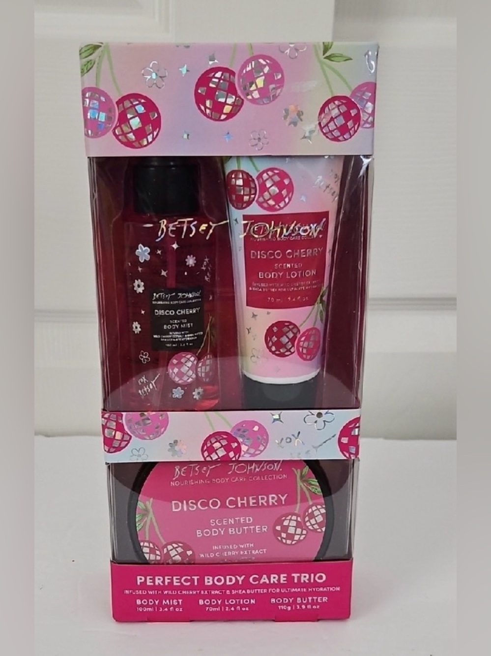Betsey Johnson NWT Body Care Trio - Disco Cherry
